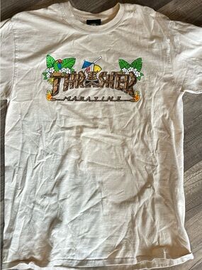 Thrasher Magazine Tropical Logo Tee in Cream